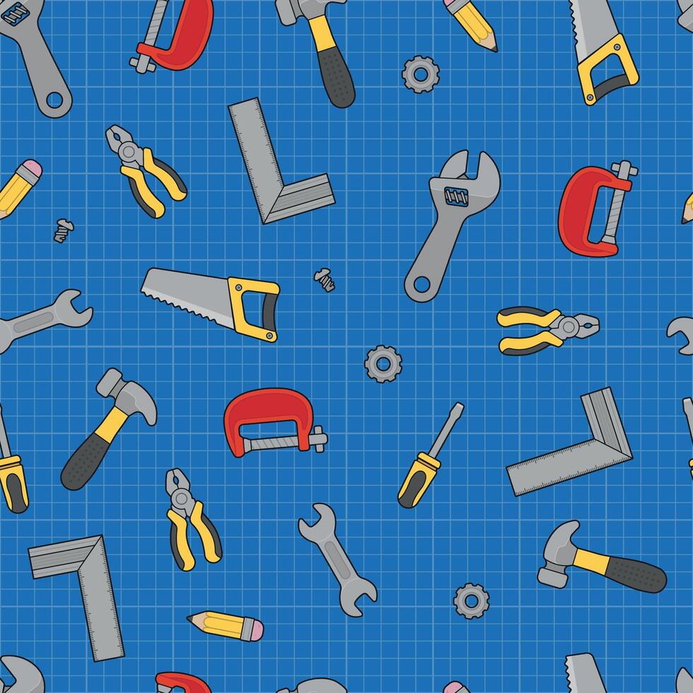 Toolkit seamless pattern vector illustration.