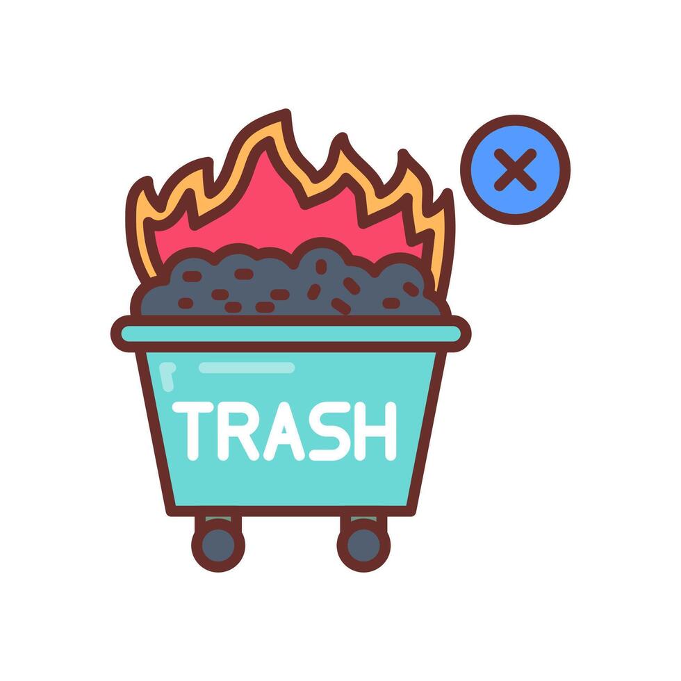 Burning Waste icon in vector. Logotype vector