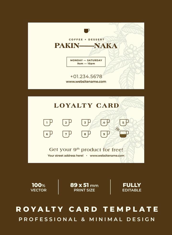 Loyalty card template minimal design. vector