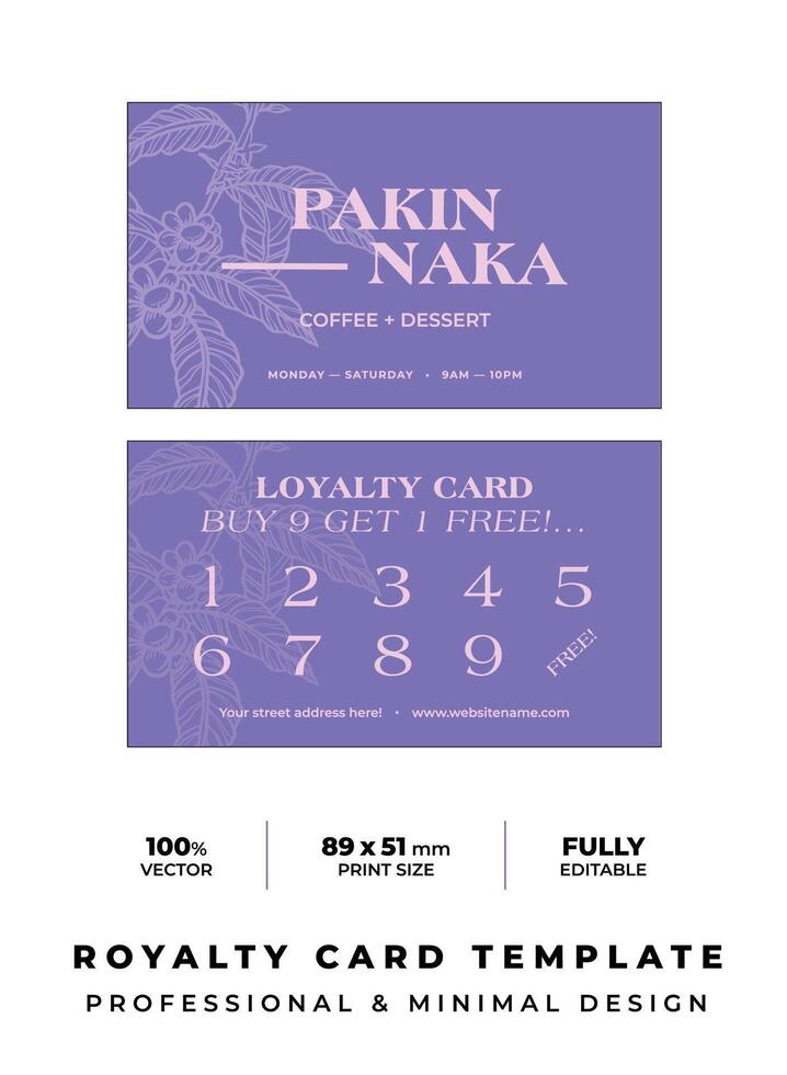 Loyalty card template minimal design. vector