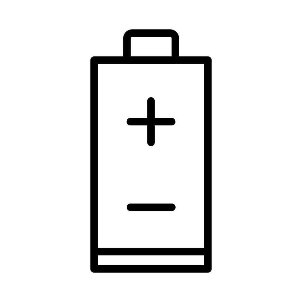 Vector black line icon rechargeable battery isolated on white background