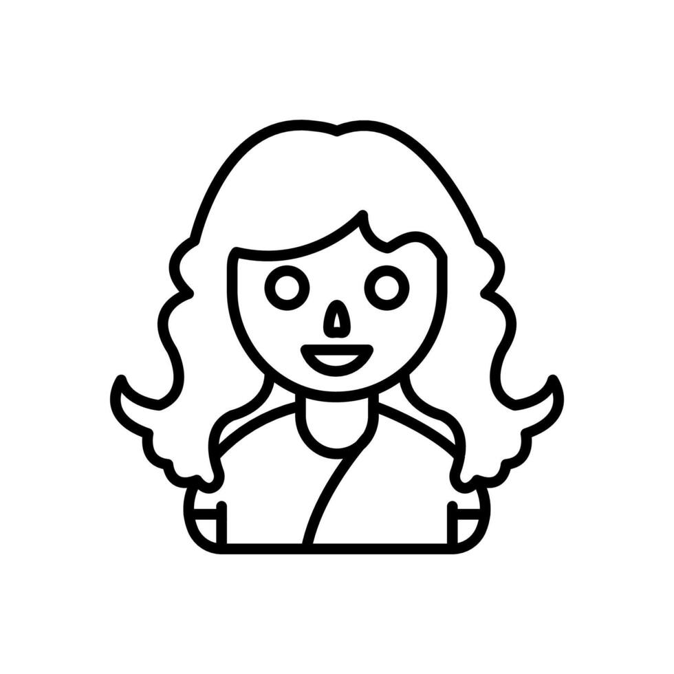 Wavy Hair icon in vector. Logotype vector