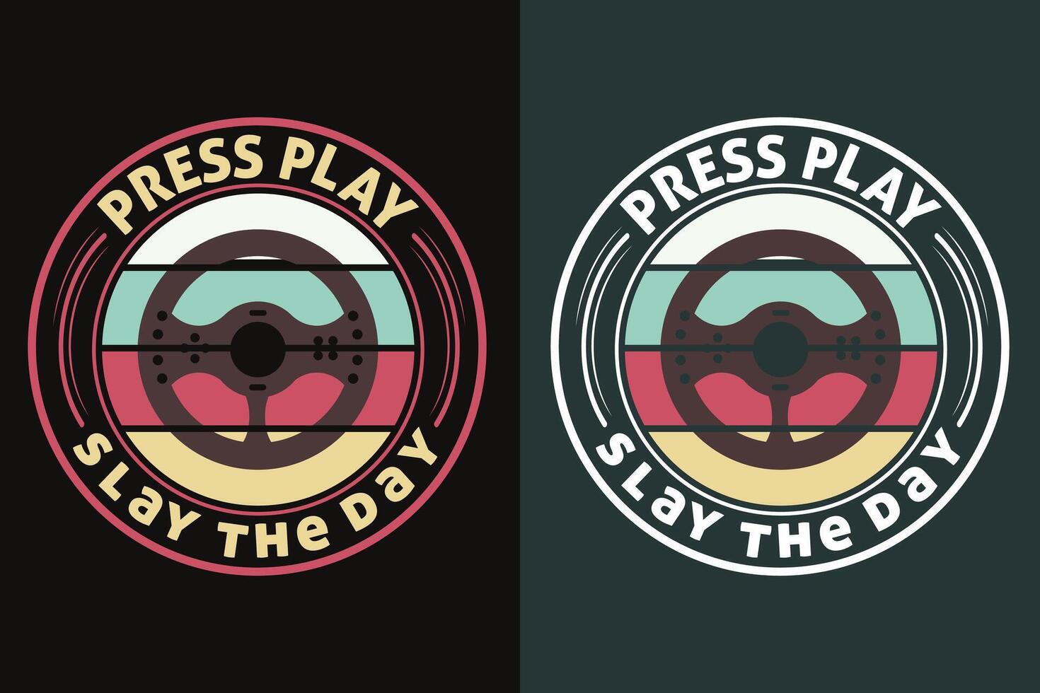 Press Play Slay The Game, Gamer Boy Shirt, Funny Gamer Tee, Gamer Gifts, Gifts for Boy, Gaming Gifts for Dad vector