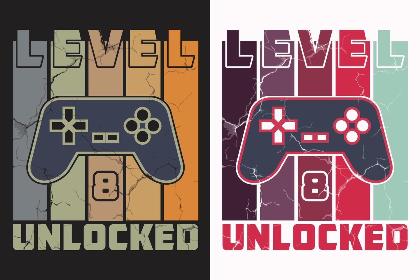 Level 8 Unlocked, Gamer Boy Shirt, Funny Gamer Tee, Gamer Gifts, Gifts for Boy, Gaming Gifts for Dad vector