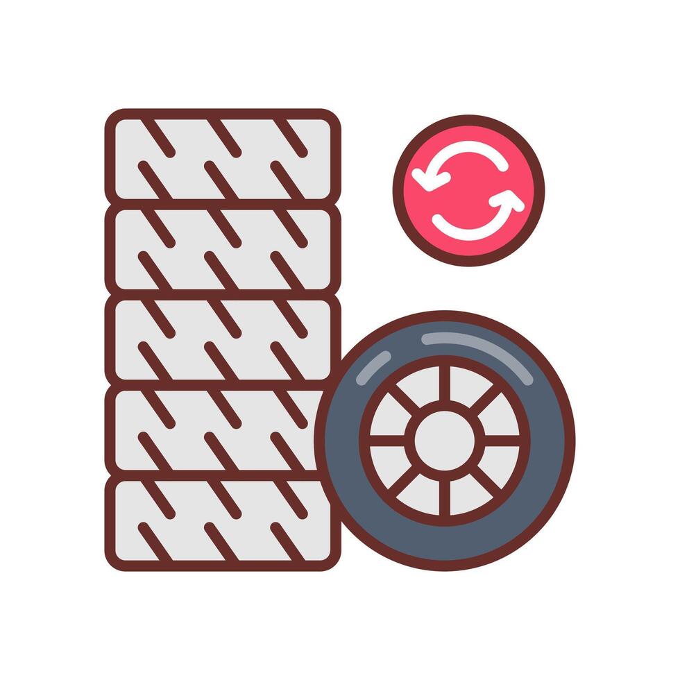 Tire Disposal icon in vector. Logotype vector