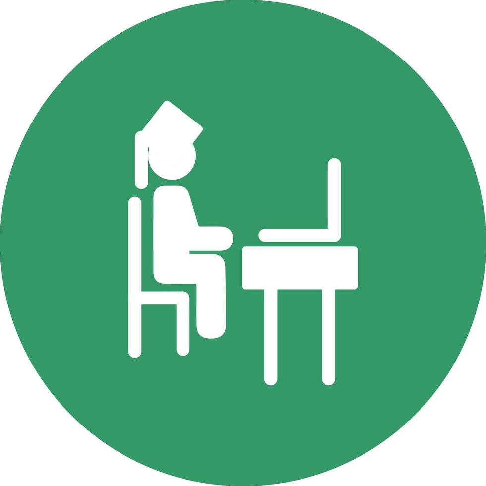 Student using laptop Vector Icon