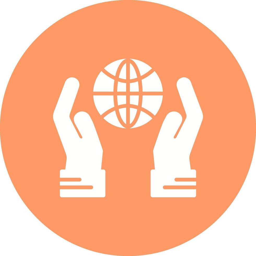 Globe Hand Vector Icon