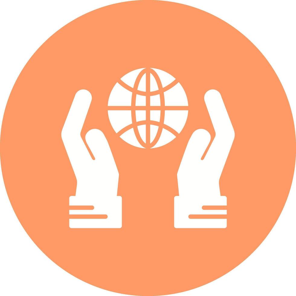 Globe Hand Vector Icon