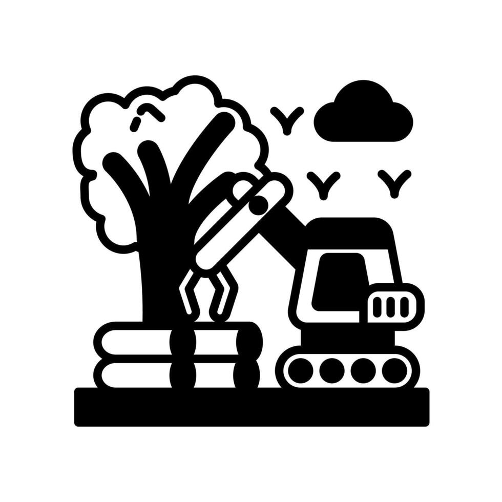 deforestación icono en vector. logotipo vector