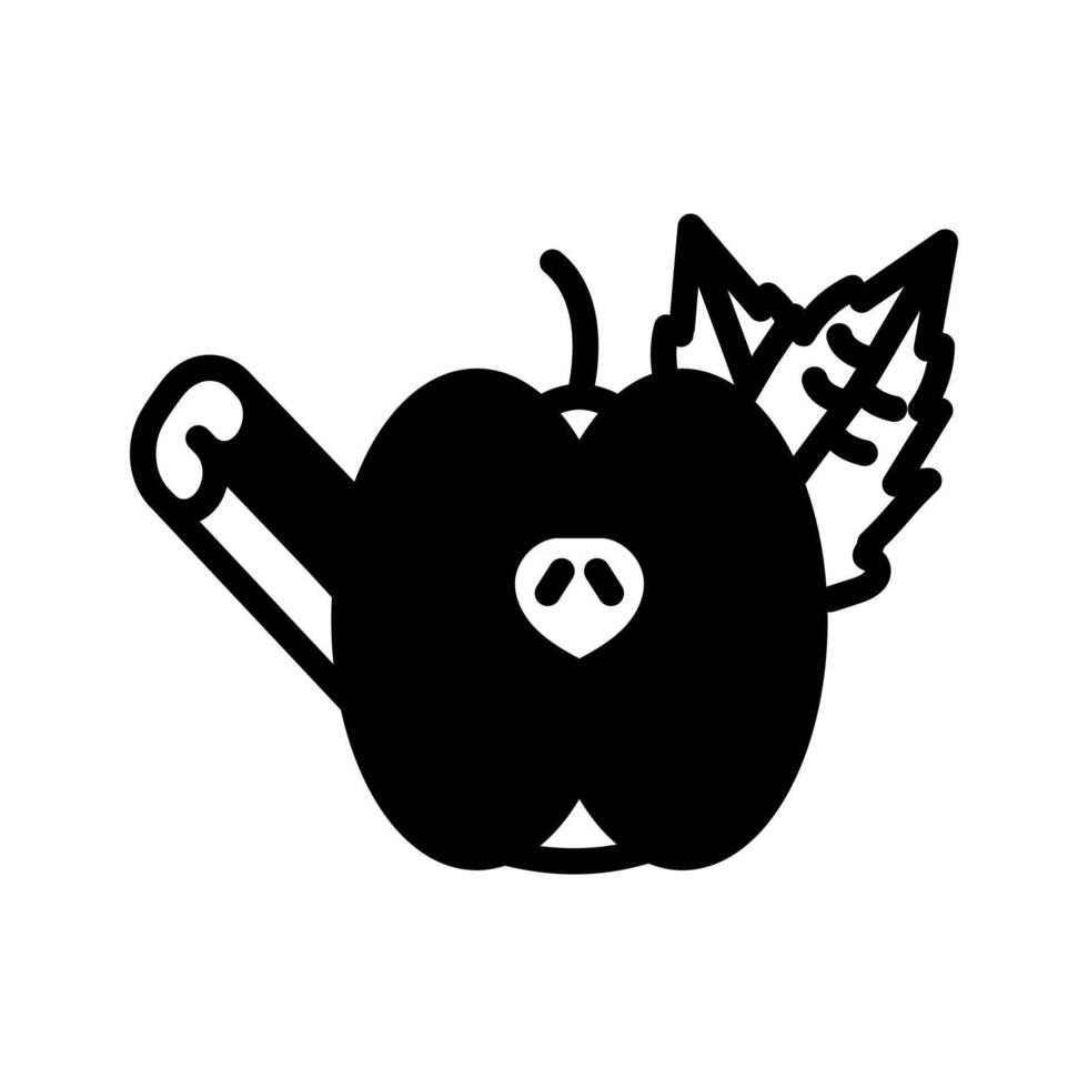 manzana con canela palos icono en vector. logotipo vector