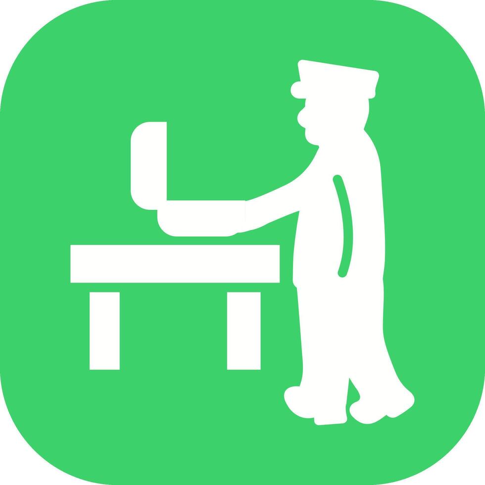 Guard Checking Briefcase Vector Icon