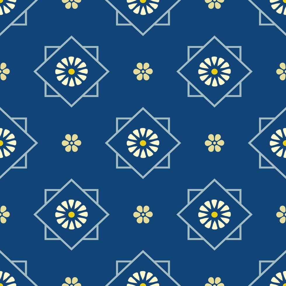 Blue and yellow seamless pattern vector