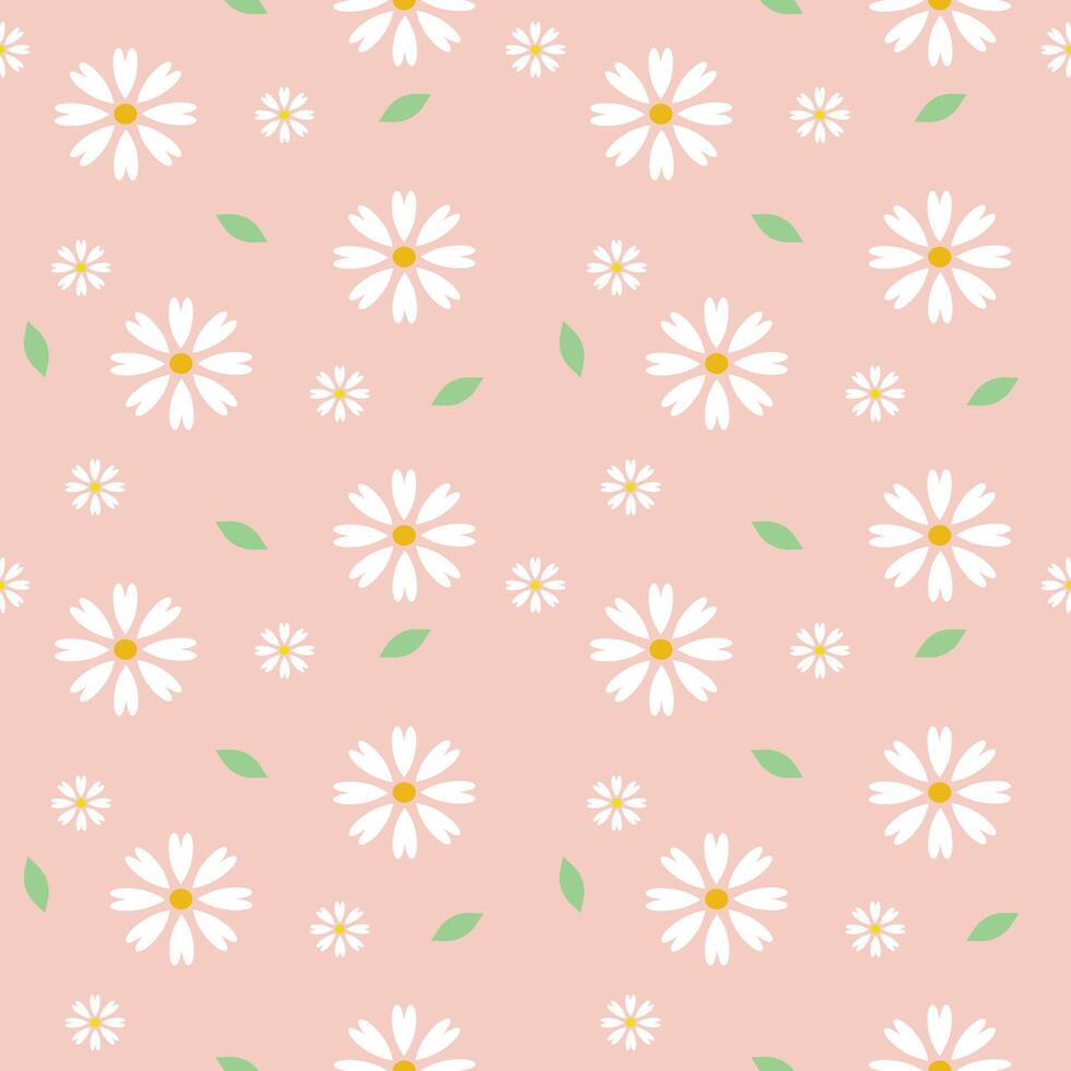 flor de margarita blanca de patrones sin fisuras vector