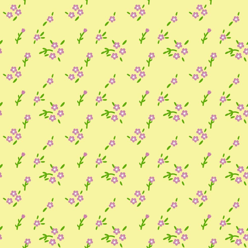 Cute small flower bunch in bright yellow background vector