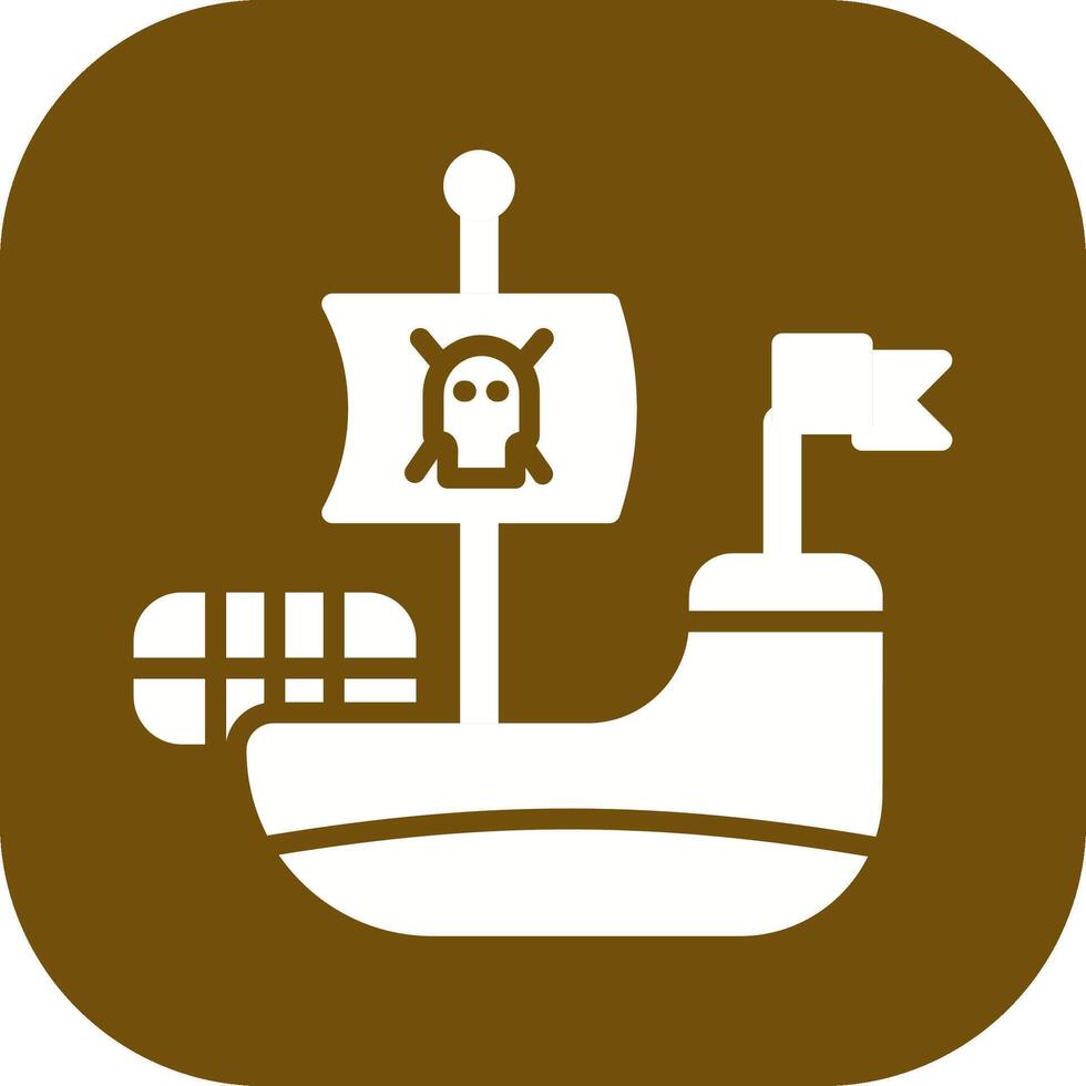 icono de vector de barco pirata