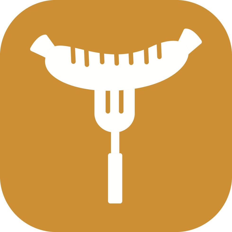 Sausage on Fork Vector Icon