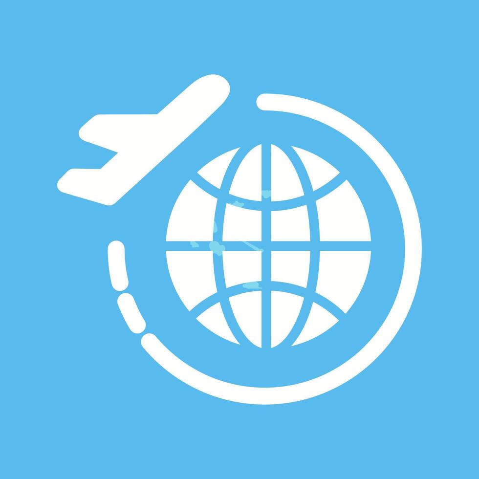 Round Travel Flights Vector Icon