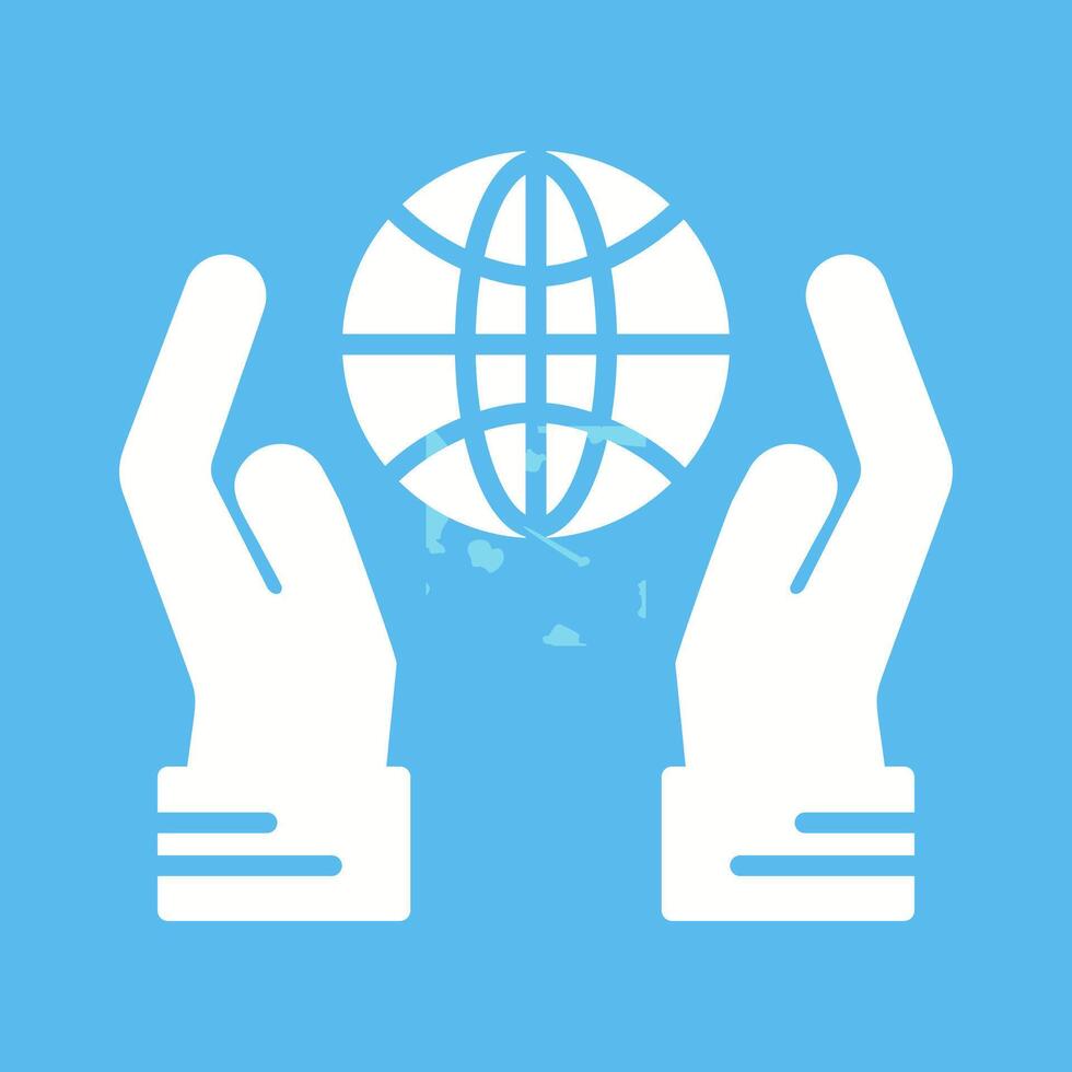 Globe Hand Vector Icon