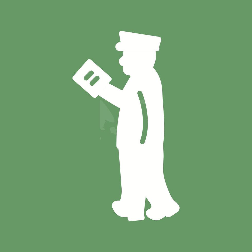 Guard Checking Passport Vector Icon