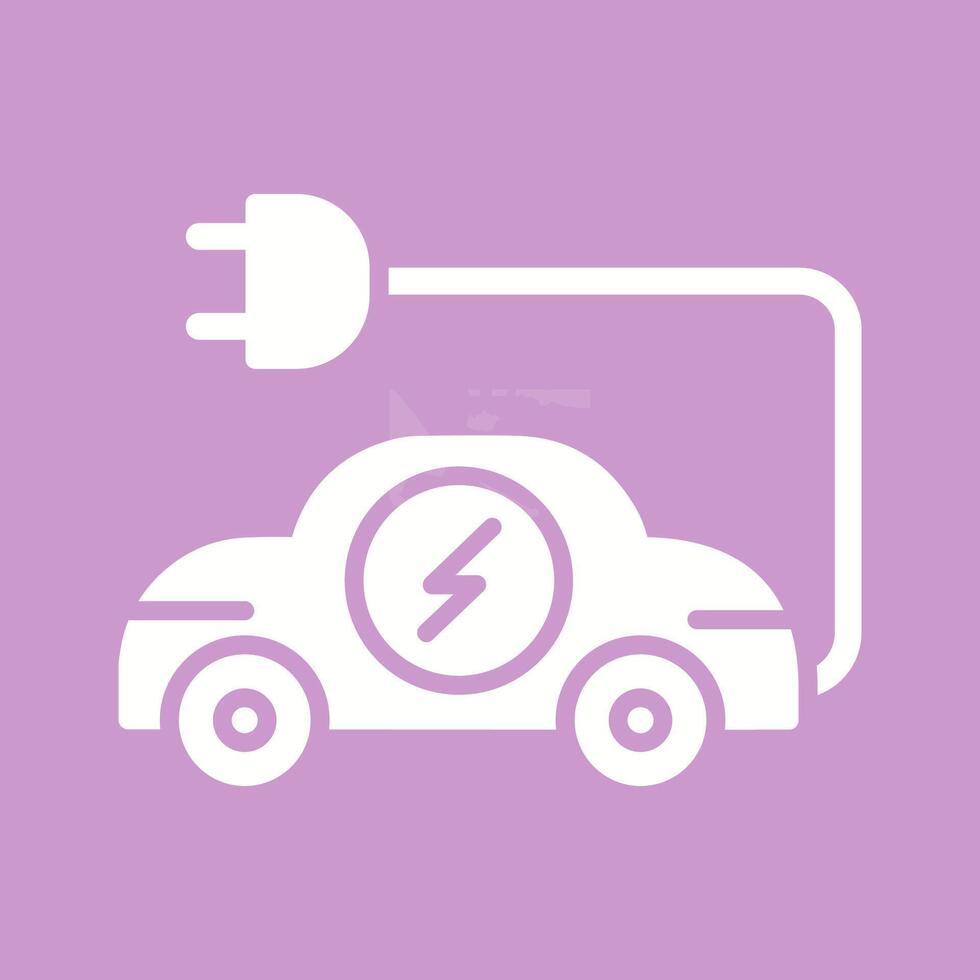 icono de vector de coche eléctrico