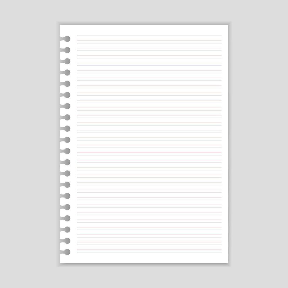 Set white papers. Blank sheets of square and lined paper ready for your message. Vector illustration.