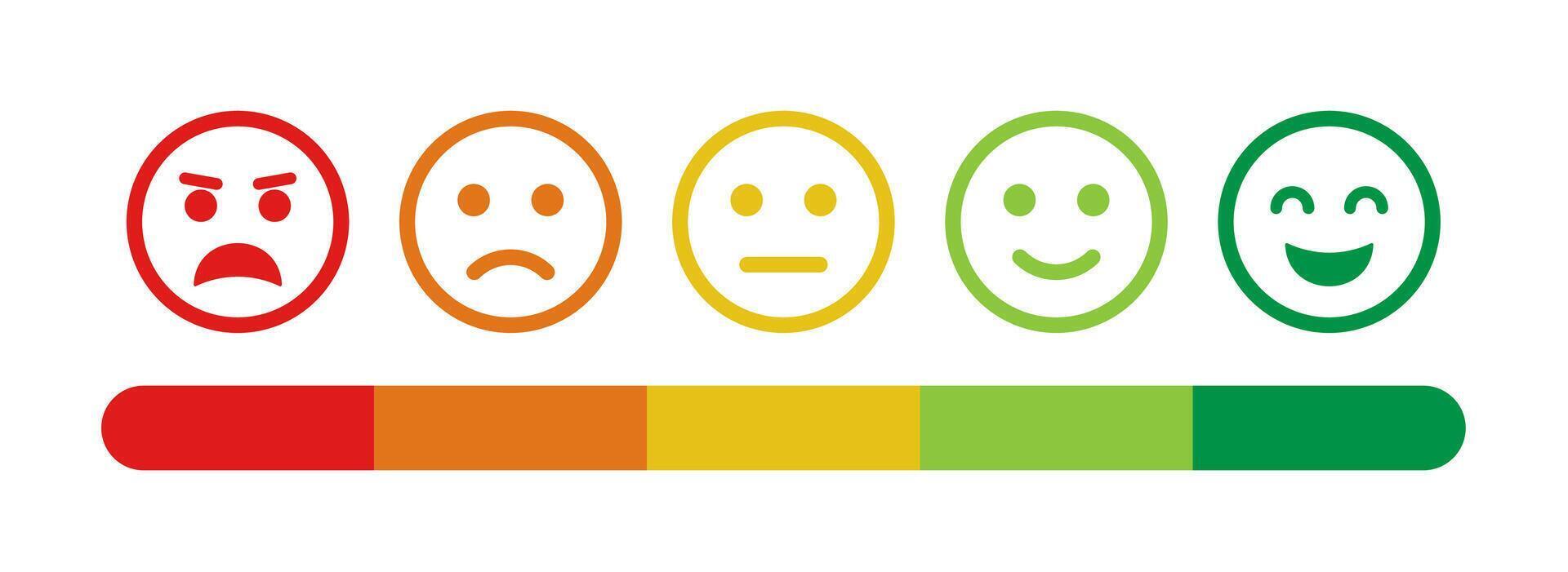 Feedback User Experience Level of Satisfaction Form Rating Emoji. vector