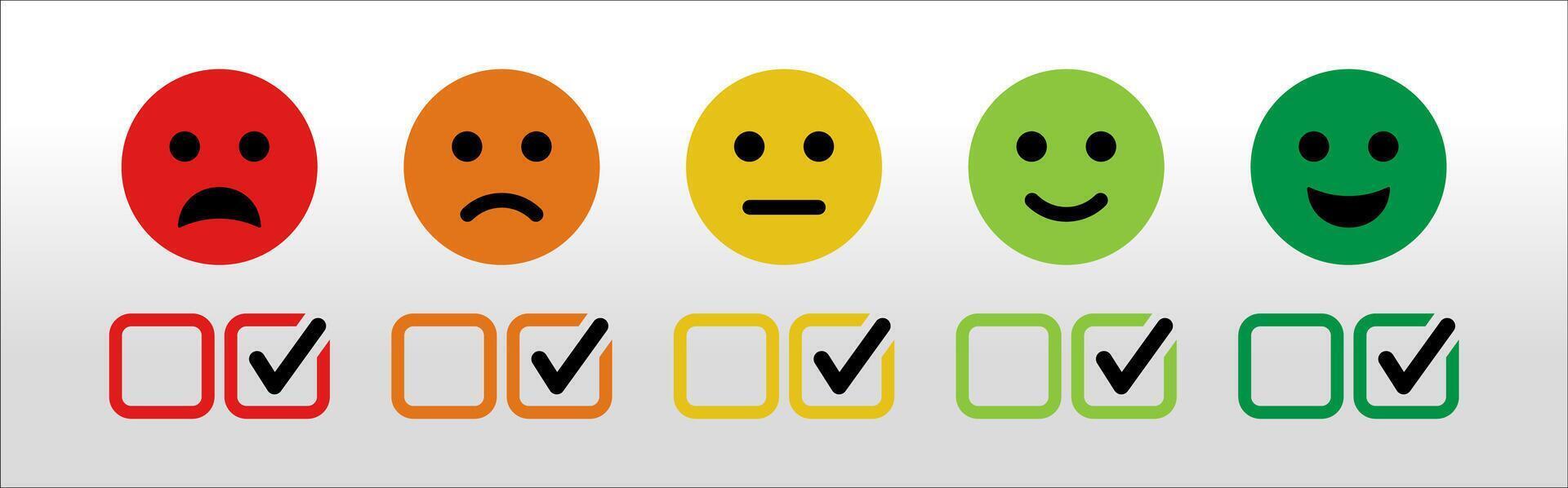 Check Mark Rate of Satisfaction Emoticon Icons vector