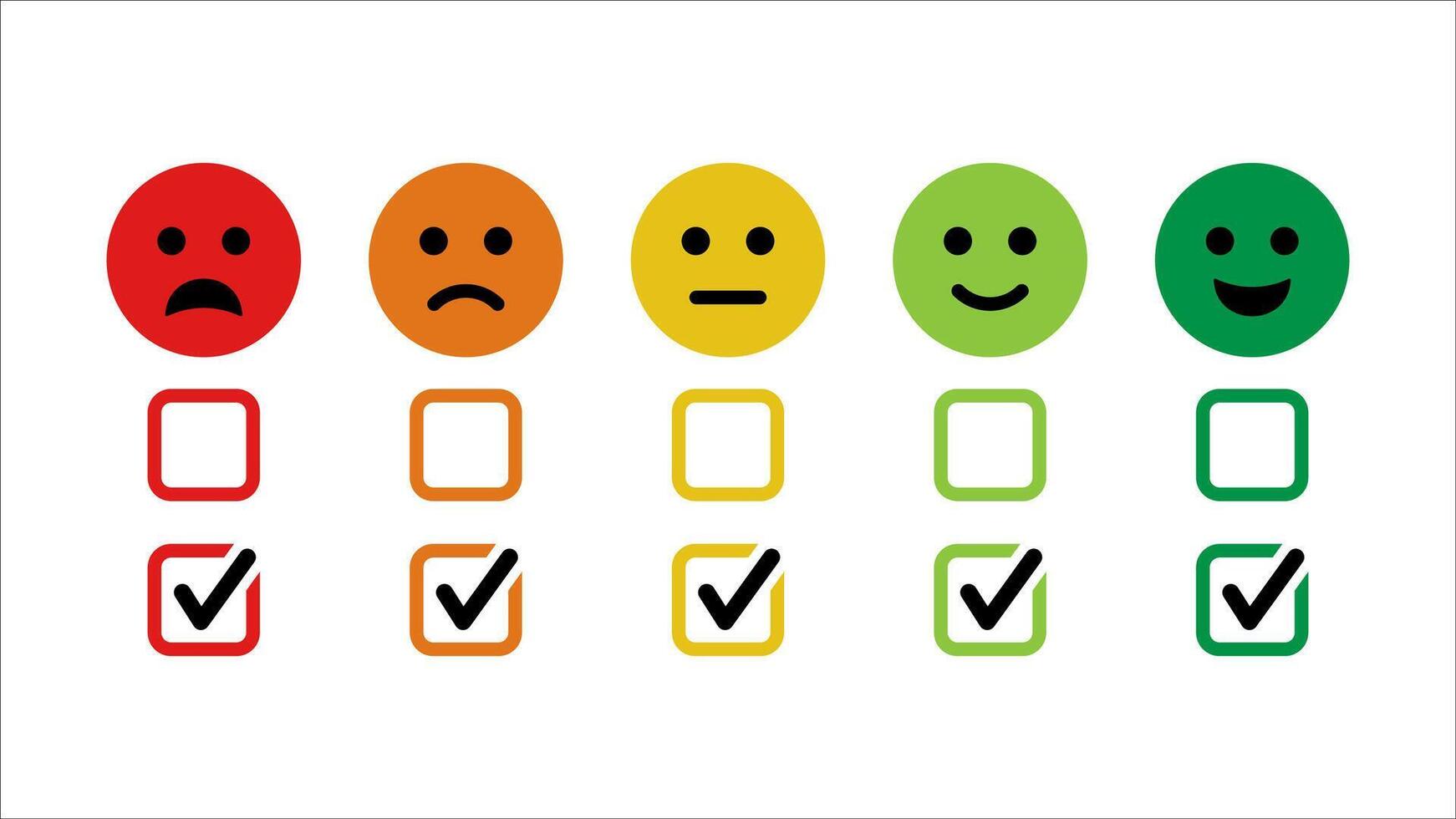 Check Mark Rate of Satisfaction Emoticon Icons vector