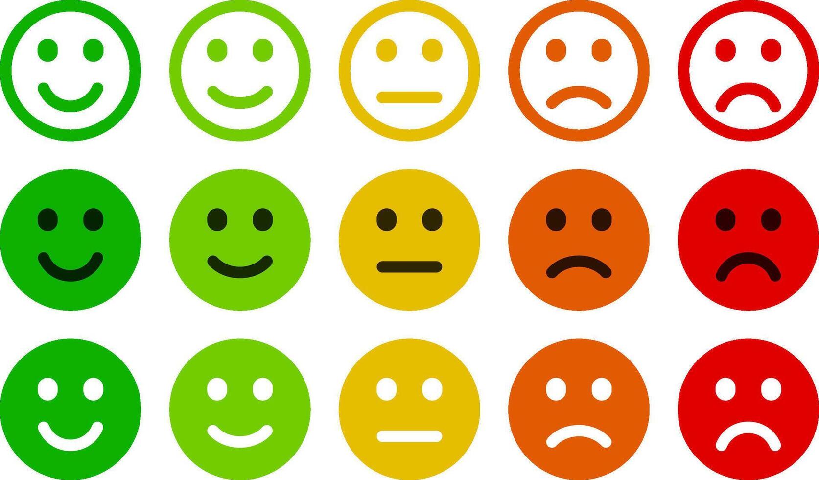 cliente satisfacción Puntuación realimentación escala emoticon vector