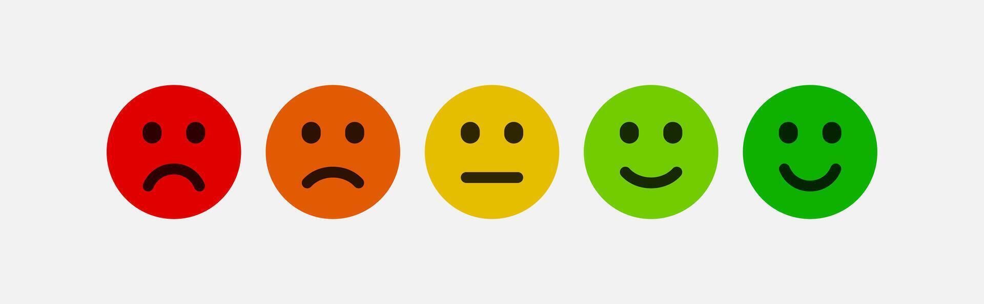 Emotional Mood scale emoji. Customer Satisfaction Indicator Emoticons Isolated Vector. vector