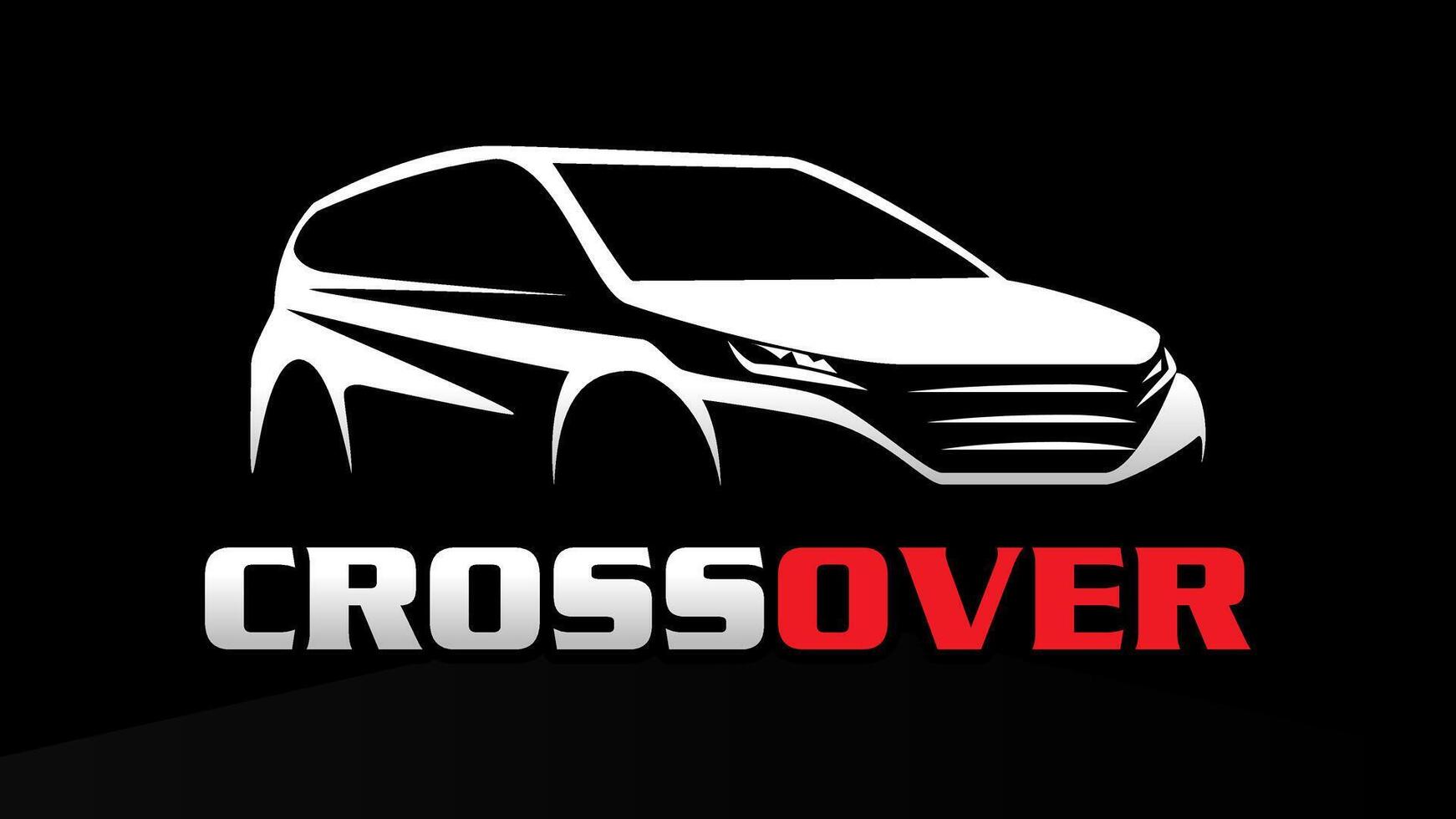 modern crossover logo template, suv car stylized vector silhouette