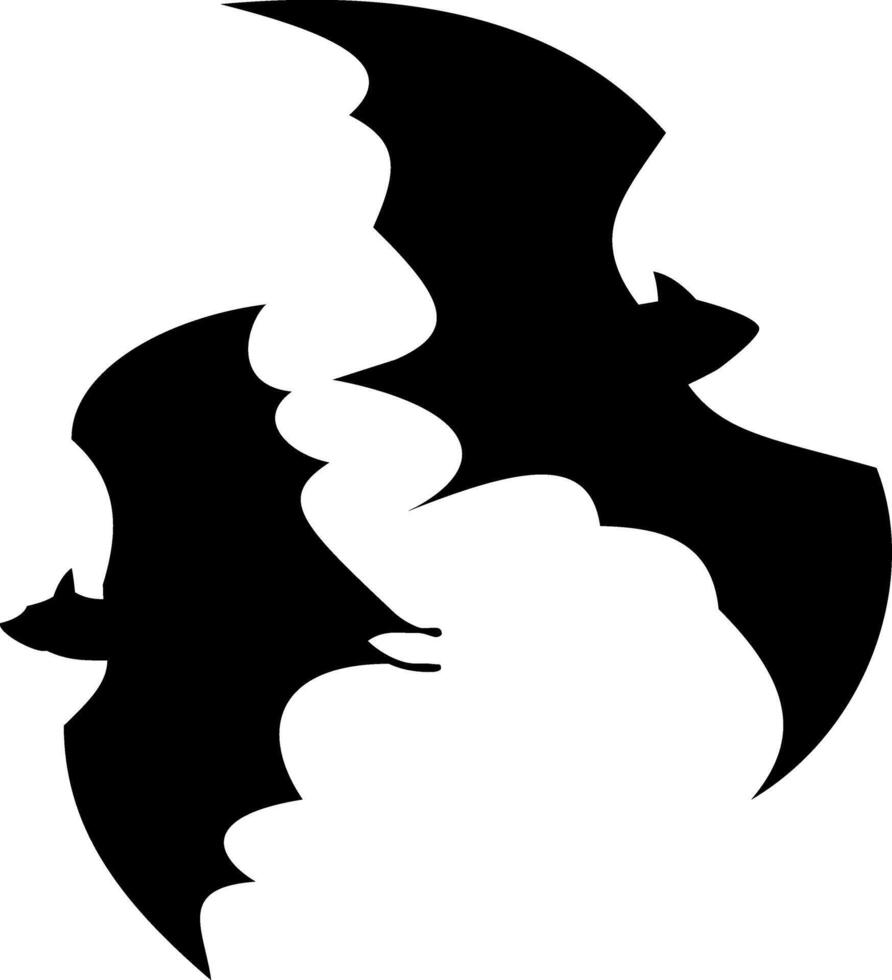 Bats icons set silhouette black vector