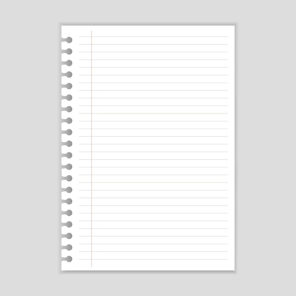 Set white papers. Blank sheets of square and lined paper ready for your message. Vector illustration.