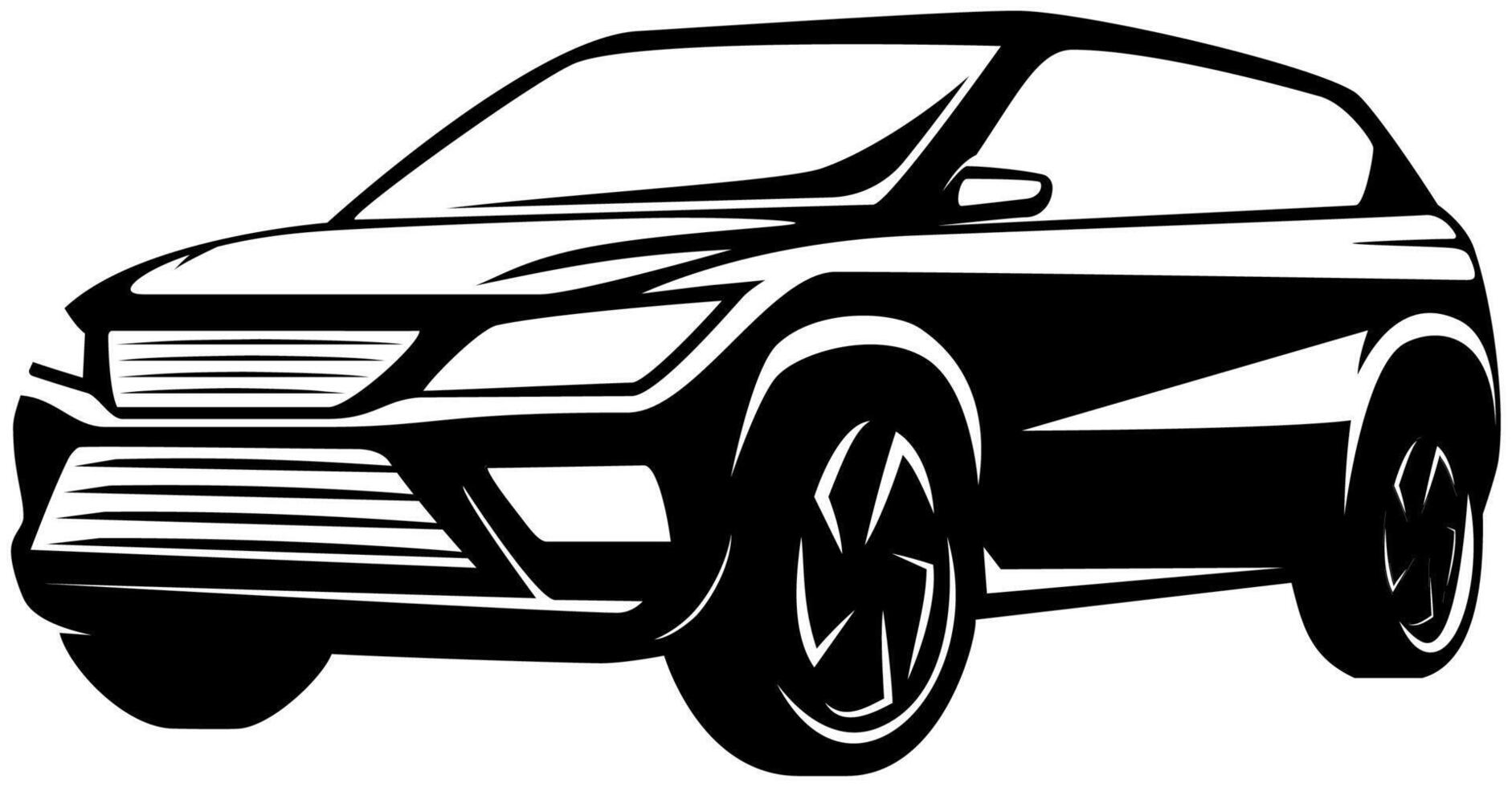 Set of crossover SUV car service logo set for automotive repair, service, rental, sales business vector templates.