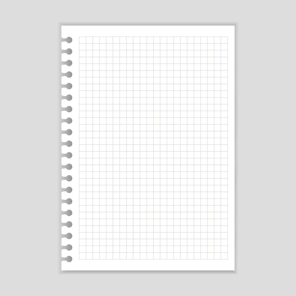 Set white papers. Blank sheets of square and lined paper ready for your message. Vector illustration.