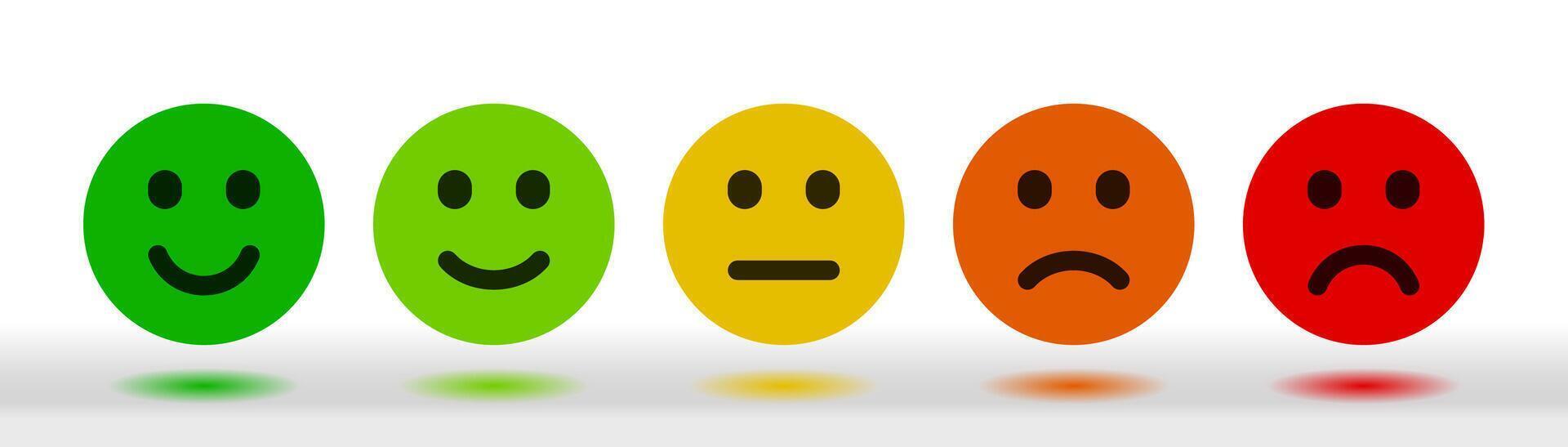 Customer Satisfaction Score Feedback Scale Emoticon. vector