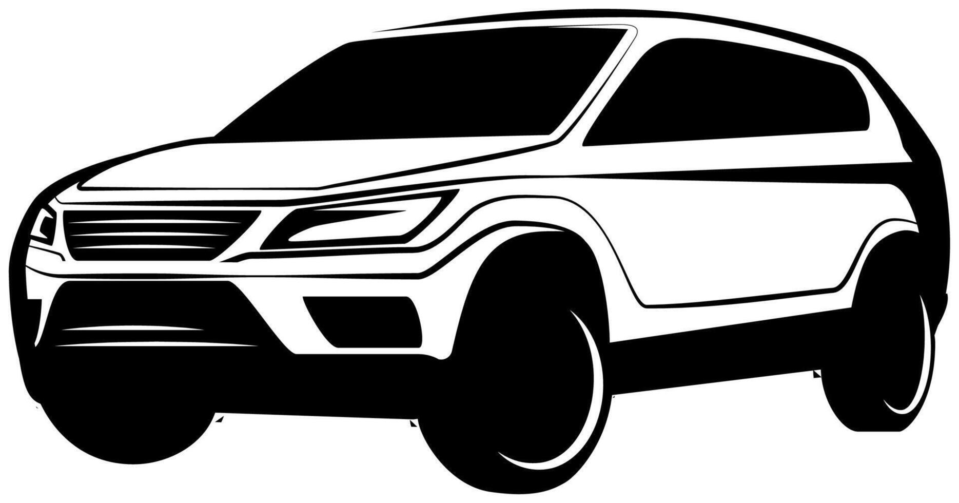 Set of crossover SUV car service logo set for automotive repair, service, rental, sales business vector templates.