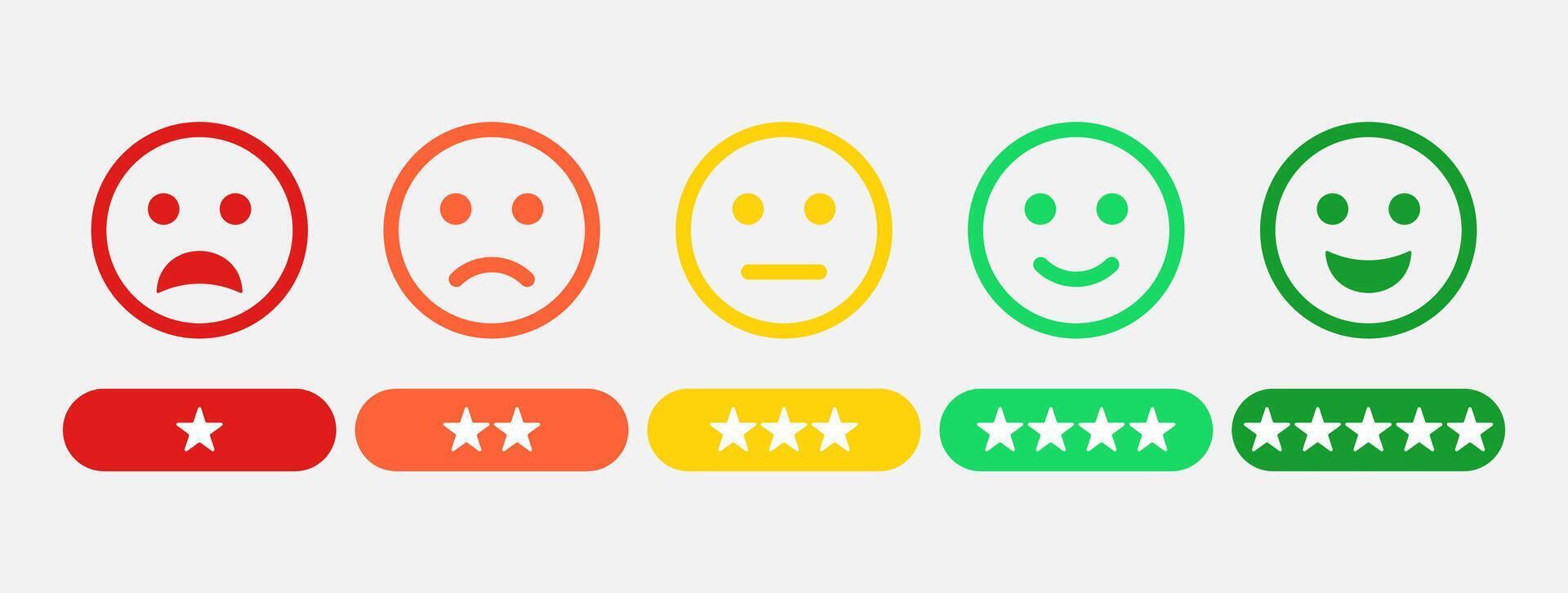 Rating of customer service satisfaction emoticon. Quality Control Feedback Icon concept. vector