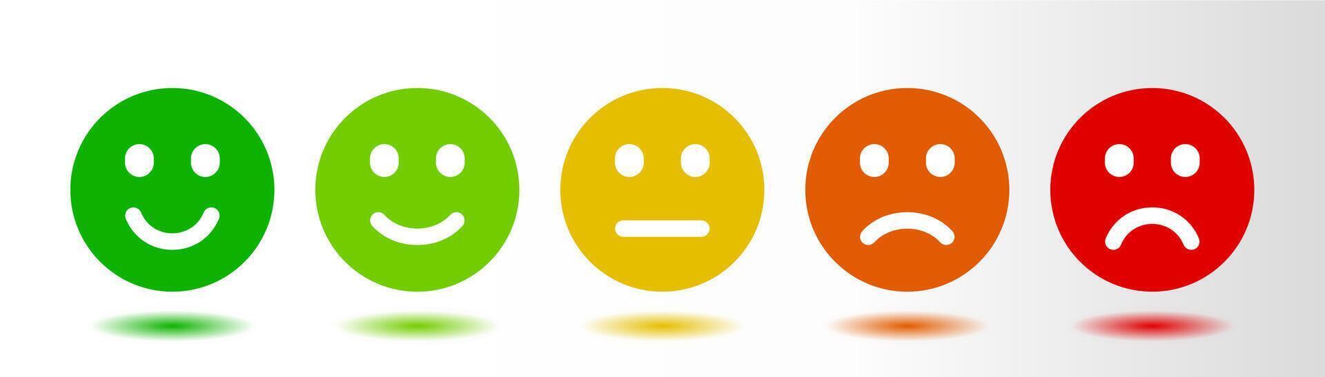 cliente satisfacción Puntuación realimentación escala emoticono vector