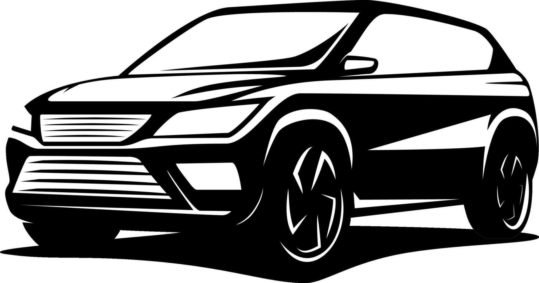 Suv car logo on white background. Modern crossover car. vector