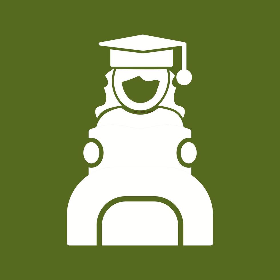 Female Student Studying Vector Icon