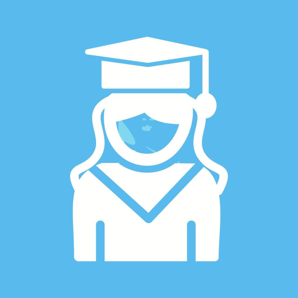 hembra graduado vector icono