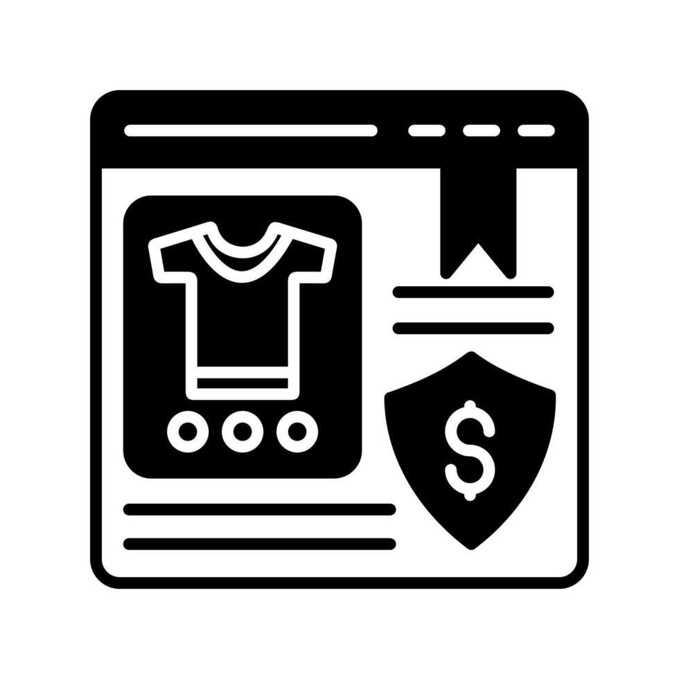 seguro compras icono en vector. logotipo vector