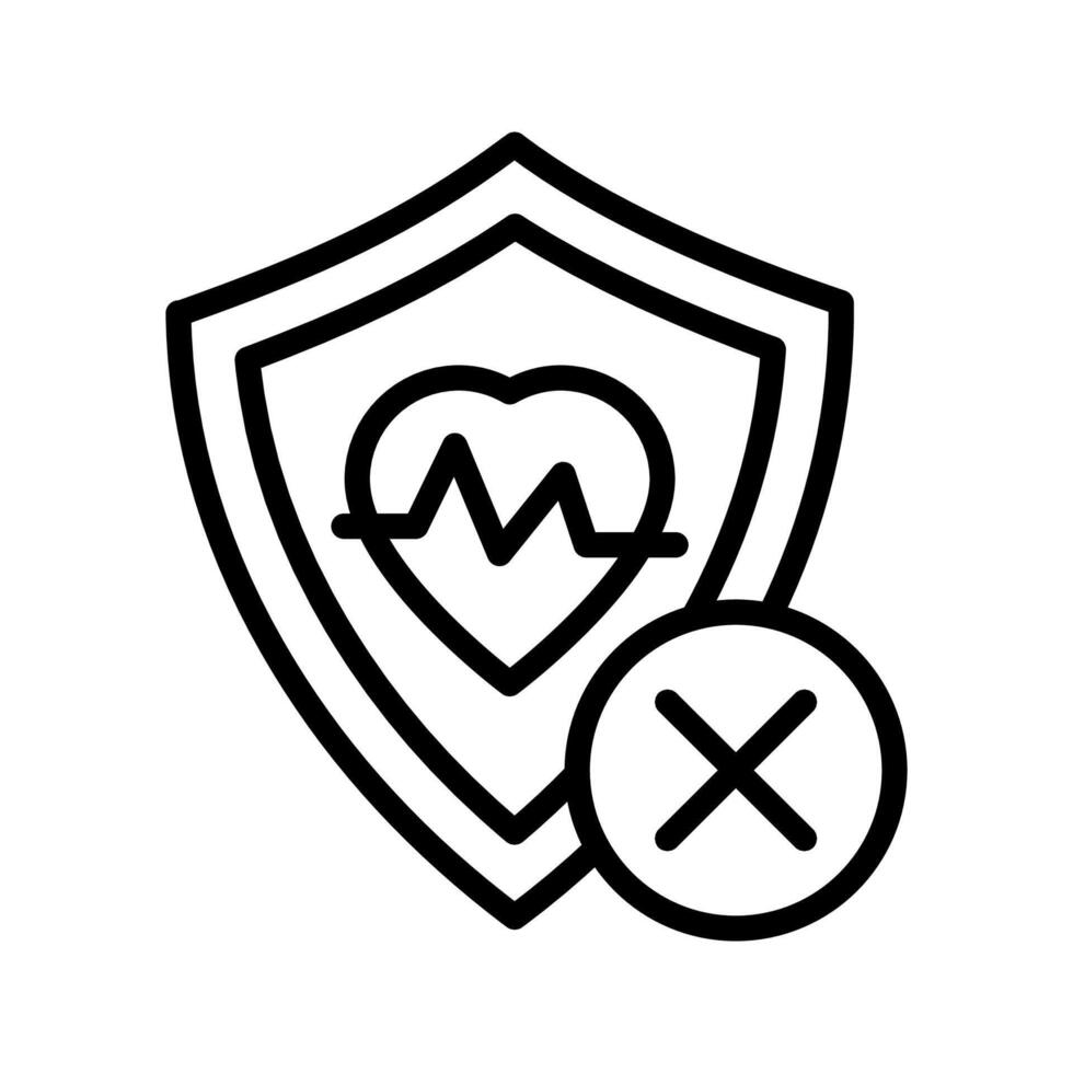 Insurance Rejected icon in vector. Logotype vector