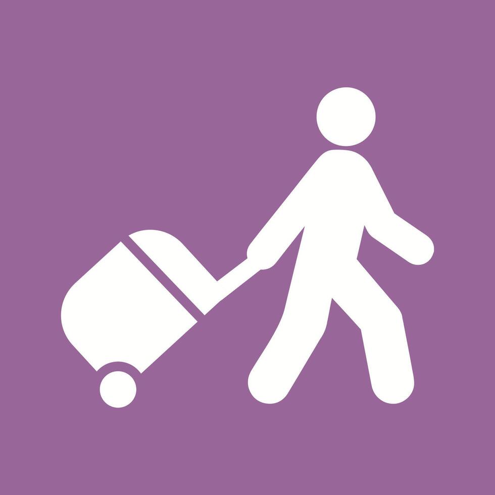Walking with Luggage Vector Icon