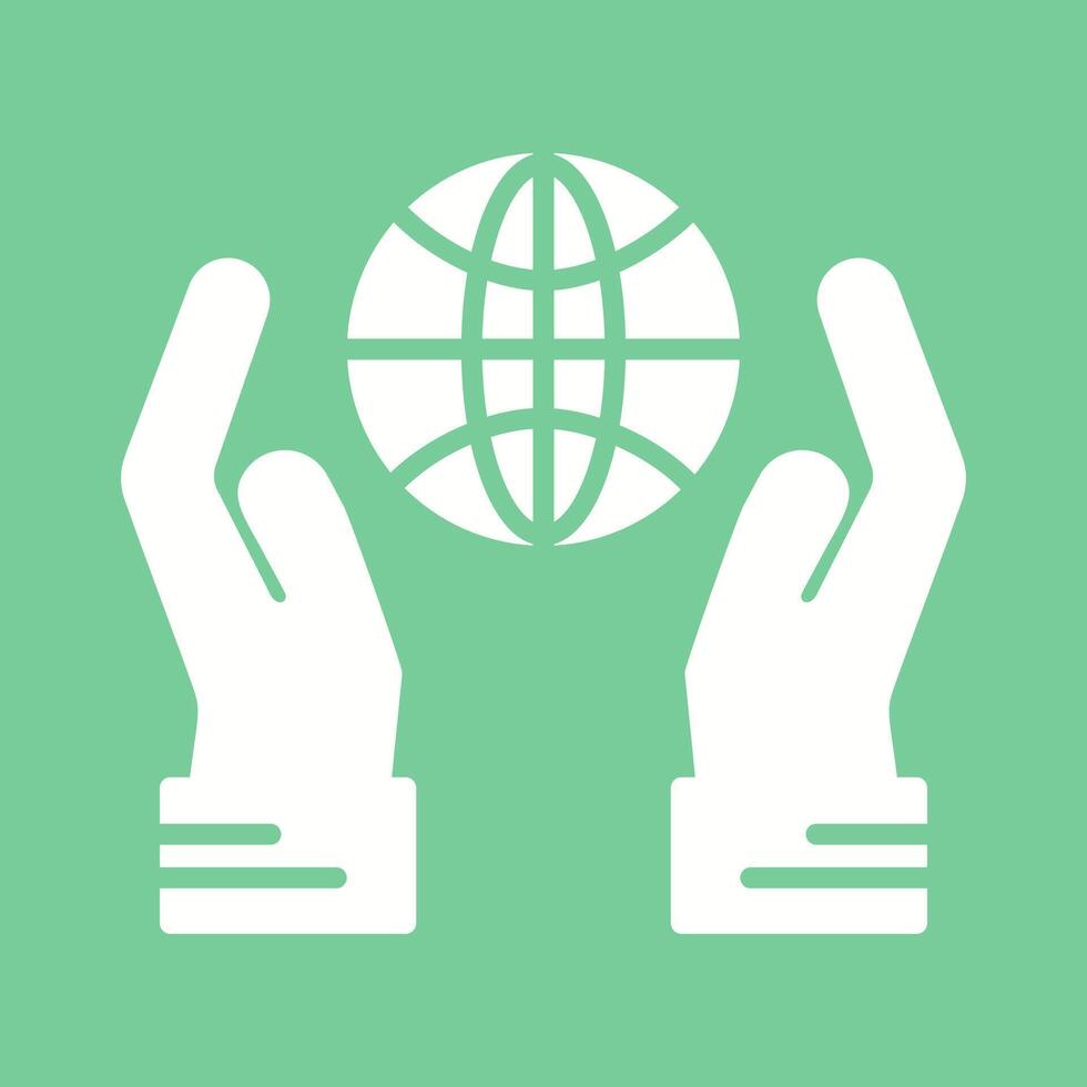 Globe Hand Vector Icon