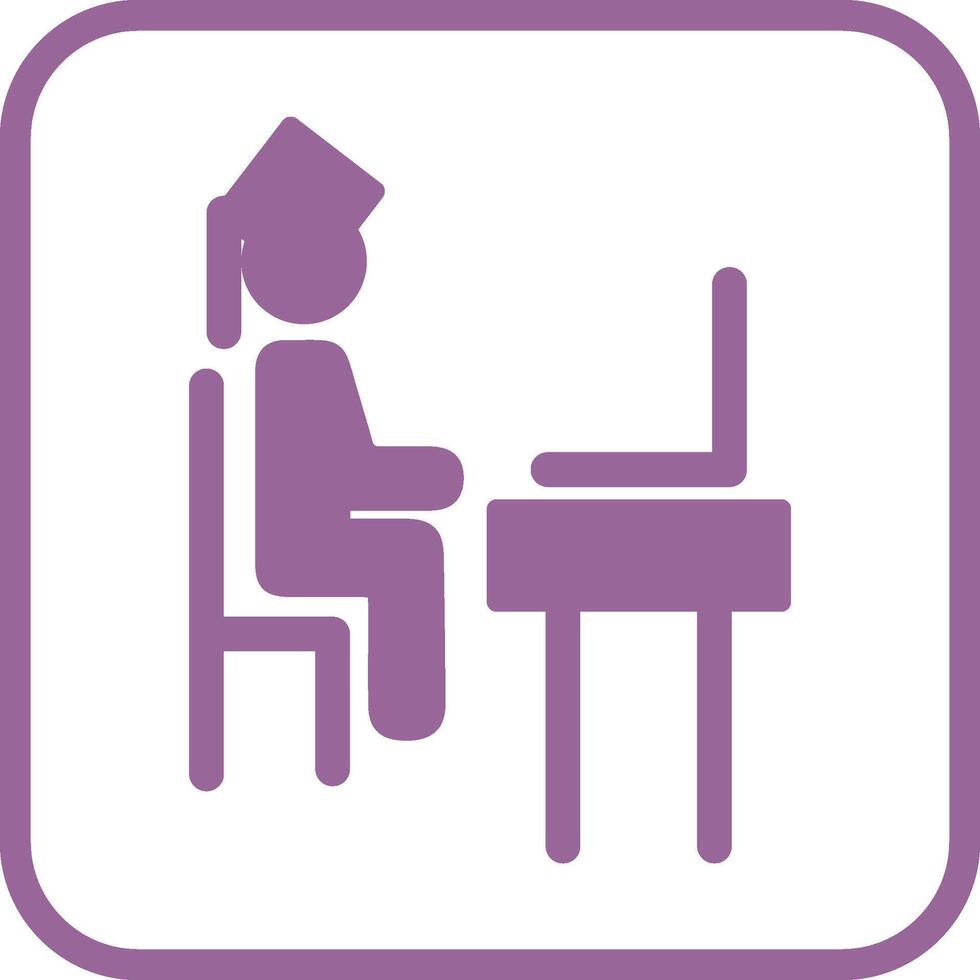 Student using laptop Vector Icon