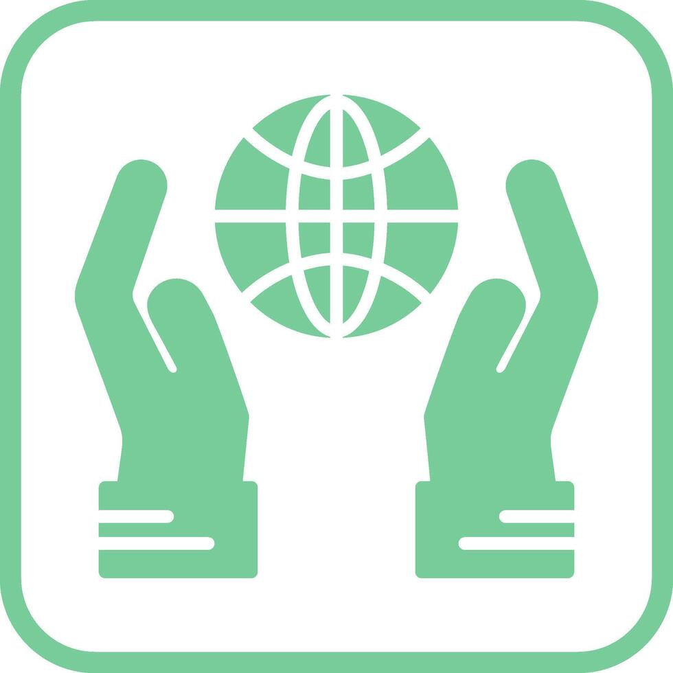 Globe Hand Vector Icon