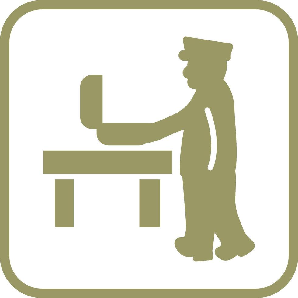 Guard Checking Briefcase Vector Icon