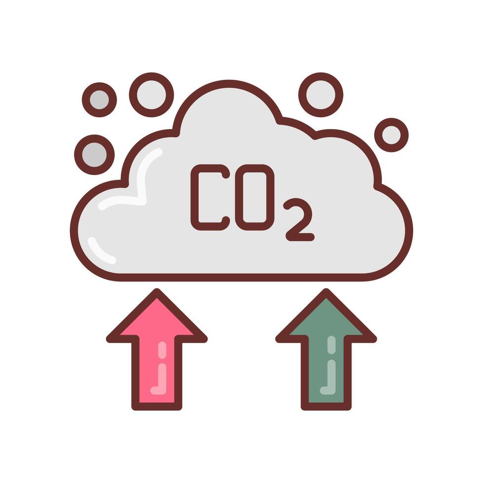 incrementar co 2 icono en vector. logotipo vector